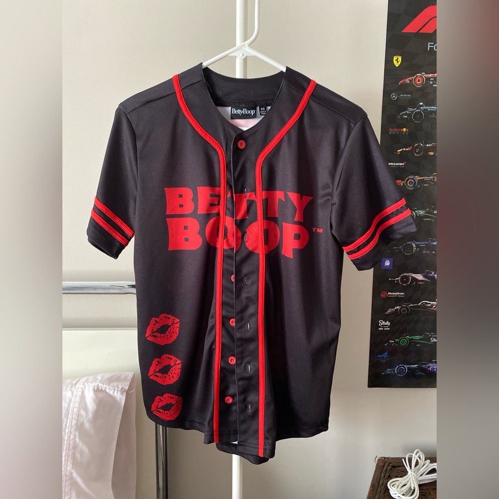 ‼️SOLD‼️ Betty Boop Black Jersey with Red Accents